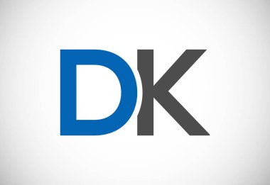 İlk DK harf logo tasarımı, Vektör tasarım şablonu