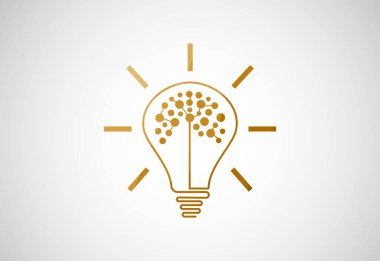 Low Poly ve Creative Human Mind Brain Technology logo tasarımı, Vektör tasarım konsepti
