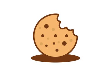 Yaratıcı İlk Bisküvi, çıtır çıtır, abur cubur şekilli logo tasarımı, Vektör tasarım şablonu