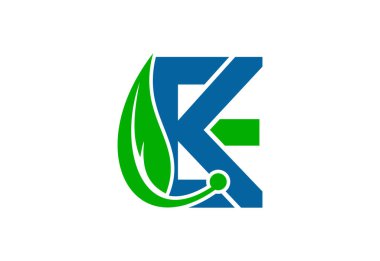 Alfabe ilk EK harf logo tasarımı, Vektör tasarım şablonu