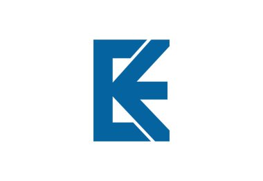 Alfabe ilk EK harf logo tasarımı, Vektör tasarım şablonu