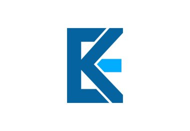 Alfabe ilk EK harf logo tasarımı, Vektör tasarım şablonu