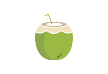 Modern tropikal hindistan cevizi logosu tasarımı, Vektör tasarım şablonu