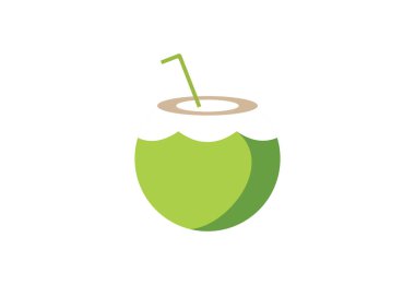 Modern tropikal hindistan cevizi logosu tasarımı, Vektör tasarım şablonu