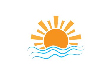 Güneş logosu, vektör tasarımı kavramı