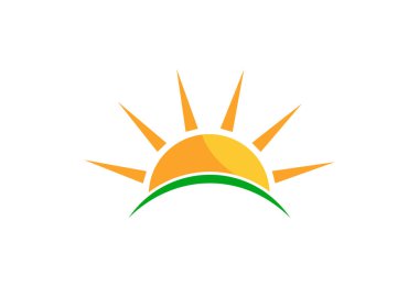 Güneş logosu, vektör tasarımı kavramı