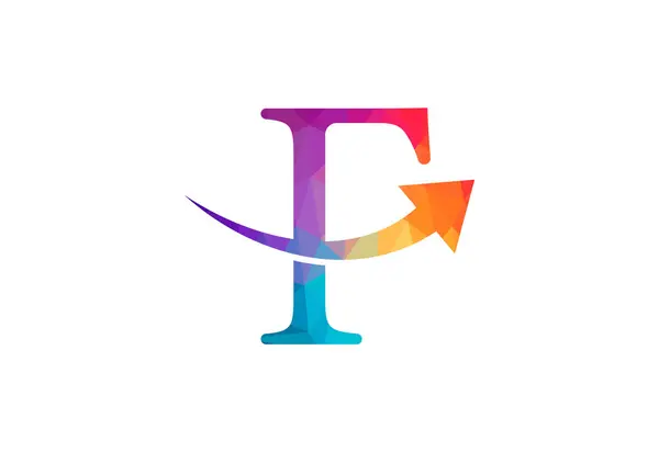 Low Poly Harf Logo Tasarım Şablonu Vektör Illüstrasyonu — Stok Vektör