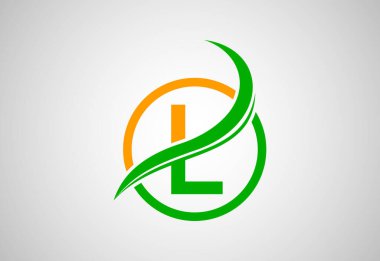 Alfabe ilk L harfi logosu ile Creative swoosh, Vektör tasarım konsepti