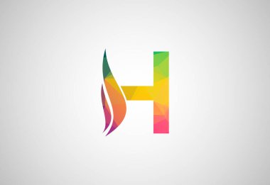 Düşük Poli ve H harfi logo tasarım şablonu, Vektör illüstrasyonu