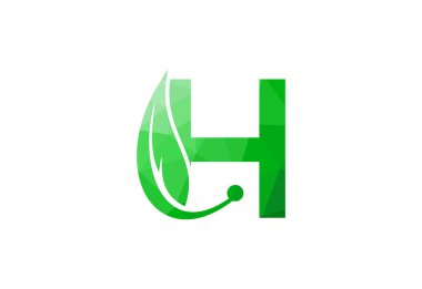Düşük Poli ve H harfi logo tasarım şablonu, Vektör illüstrasyonu