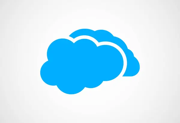 Solid Cloud Logo Design Vektordesign Vorlage — Stockvektor