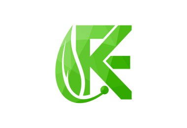 Düşük Poli ve Alfabe FK harf logosu tasarımı, yaratıcı işaret, Vektör illüstrasyonu