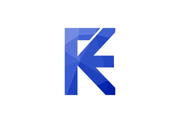 創造的な印 ベクターのイラストが付いている低ポリおよびアルファベットFkの手紙のロゴの設計 — ストック写真