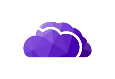 Düşük Poli ve Katı Bulut logo tasarımı, Vektör tasarım şablonu