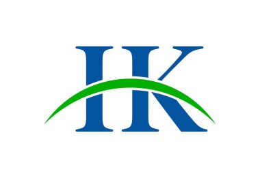 Alfabe IK harf logo tasarımı yaratıcı işaret, Vektör illüstrasyonu