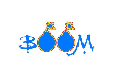 Harf patlaması Metin logosu tasarımı, Vektör tasarımı kavramı