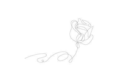 Çizgi sanatı Rose Flower Hand çizimi, Vektör tasarım konsepti