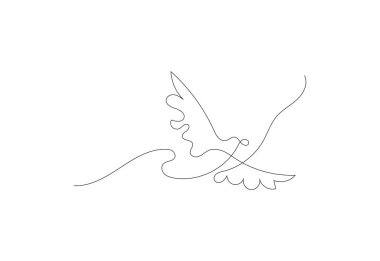 Aralıksız çizgi sanatı Kuş çizimi, Vektör tasarım şablonu