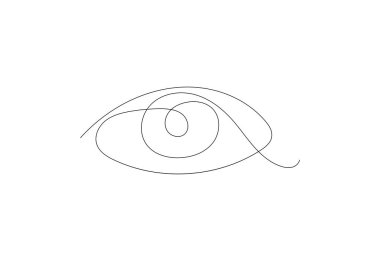 Beyaz arkaplanlı insan gözü çizimi çizimi, Vektör illüstrasyonu