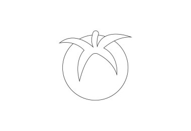 Devamlı sanat eseri taze sebze domates tasarımı. vektör tasarım şablonu