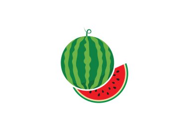Taze karpuz meyvesi logosu tasarımı, Vektör tasarımı kavramı