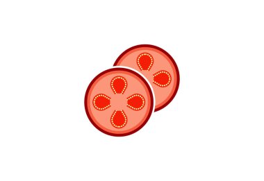 Soyut Kırmızı Domates logosu tasarımı, Vektör tasarım şablonu