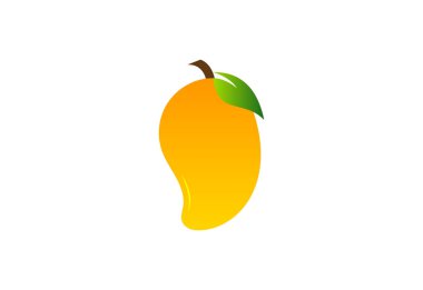 Taze Mango yapraklı logo tasarımı, Vektör tasarımı konsepti