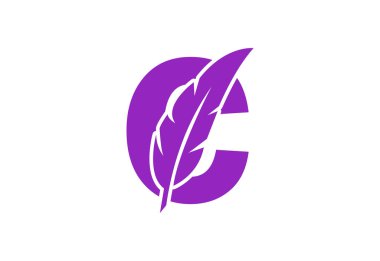 Modern ve Asgari C harfi logo tasarımı, Vektör illüstrasyonu