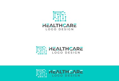 Tıbbi ve Sağlık Merkezi logo tasarımı, Modern Sağlık tasarımı, Vektör illüstrasyonu