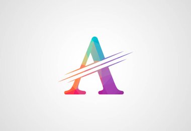 Alfabe Harfli Low Poly A logo tasarımı, Vektör tasarımı konsepti