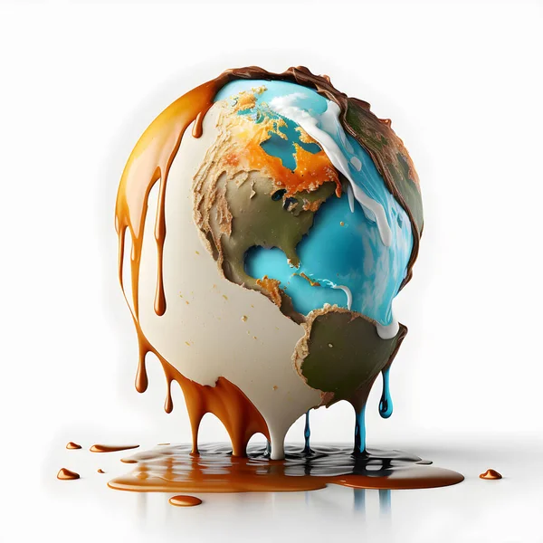 stock image The Earth Melting Global Warming