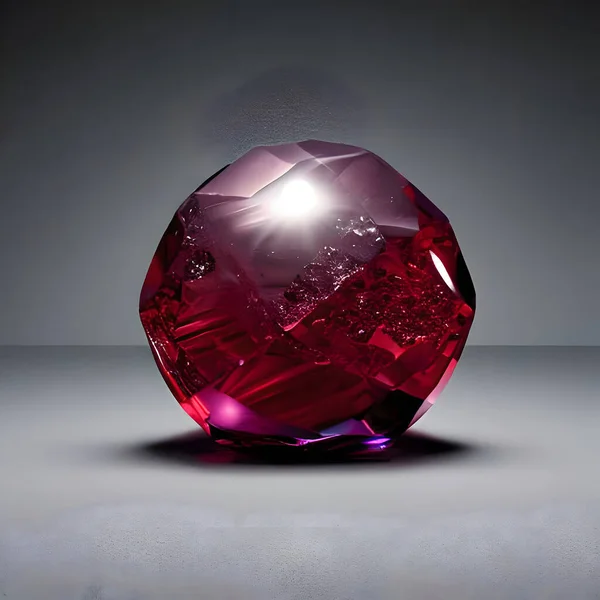Ruby Sphere Glowing Gemstone