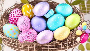 Beautiful Photo of Creative Easter Eggs clipart