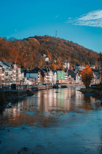 Lenne river in historic Altena, Sauerland, Germany