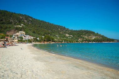  Yunanistan 'ın Thassos Adası' ndaki Golden Beach