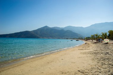  Yunanistan 'ın Thassos Adası' ndaki Golden Beach