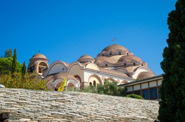 Archangel Michael Monastery in Thassos island Greece clipart