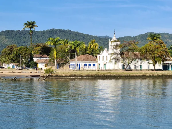 Stock image ARCHITECTURAL RECORD OF THE BUILDINGS OF THE HISTORICAL CHURCH OF PARATY-BRASIL LOCATED ON THE EDGE OF THE CITY'S WHARF.