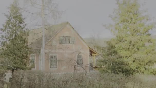 森林边缘的老房子 — 图库视频影像