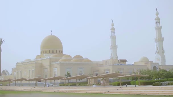 Den Vackra Lanscape Utsikt Över Moskén Med Kupol Och Minareter — Stockvideo