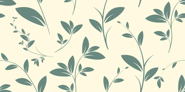 Padrão Folha Botânica Ornamental Folhas Verdes Decorativas Ramo Padrão Sem — Vetor de Stock