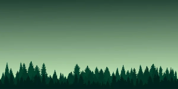 Árboles Forestales Paisaje Vector Horizontal Ilustración Vista Panorámica Para Papel — Vector de stock