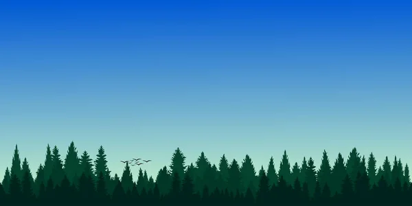 Пейзаж Векторный Фон Горизонтальный Панорамный Вид Обои Баннер Обложку Плакат — стоковый вектор