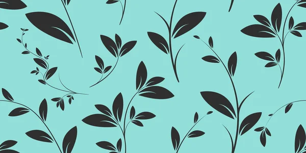 Padrão Botânico Sem Costura Ornamental Folhas Decorativas Ramo Vetor Minimalista — Vetor de Stock