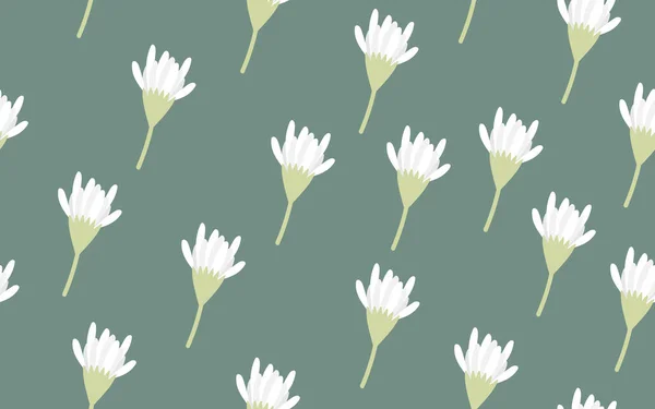 Daisy Flor Ornamental Floral Sem Costura Padrão Impressão Têxtil Tecido — Vetor de Stock