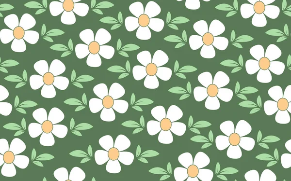 Motif Sans Couture Daisy Fleurs Motif Vectoriel Motif Floral Ornemental — Image vectorielle