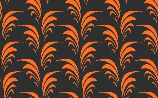 Tekstil için kusursuz vektör desenli turuncu çimen bitkileri çiçek desenli süsleme arka planı