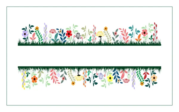 Kwiaty Ozdobne Dekoracyjne Intro Slajdów Zaproszenie Kartka Okolicznościowa Kolorowe Kwiaty — Wektor stockowy