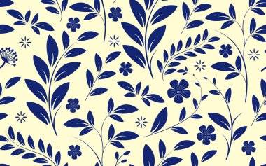 Kusursuz desensiz botanik yaprak çiçekleri dekoratif dekoratif küçük kumaş dokusu duvar kağıdı yeni vektör koyu siyah beyaz arkaplan