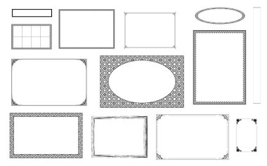 Dekoratif çerçeveler ve sınırlar dekoratif dekoratif unsurlar koleksiyon vektör tasarımını ayarlar